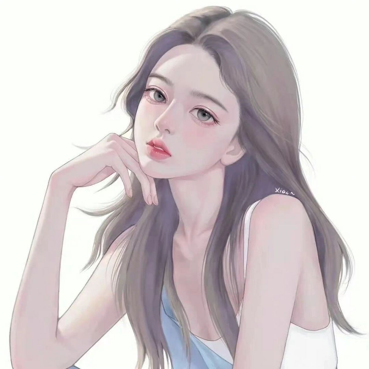 高冷御姐女生头像 图一插画师:潇潇朱