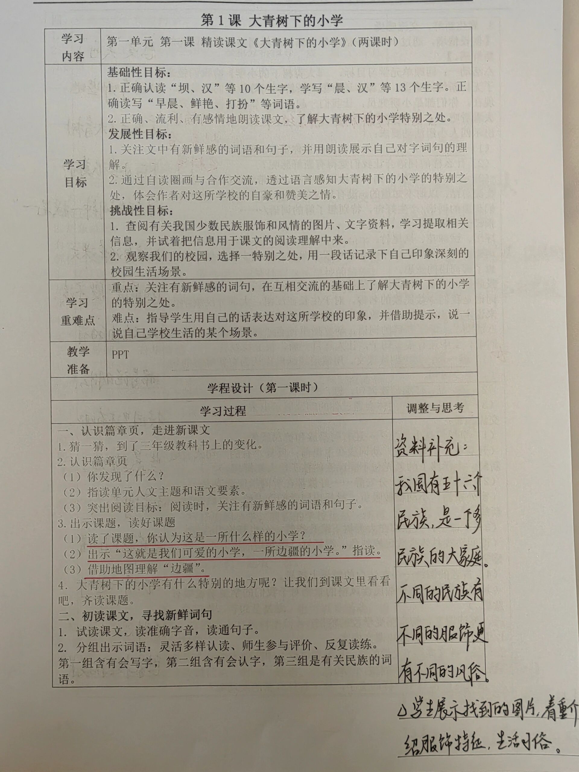 语文三上备课之二备第一单元
