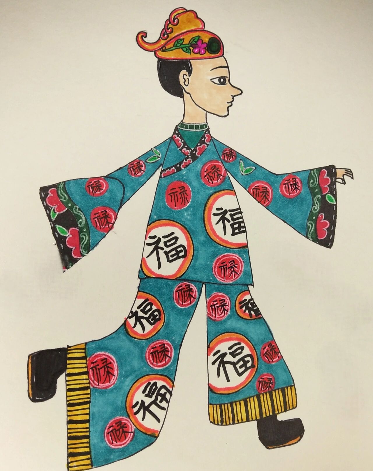 皮影戏人物绘画