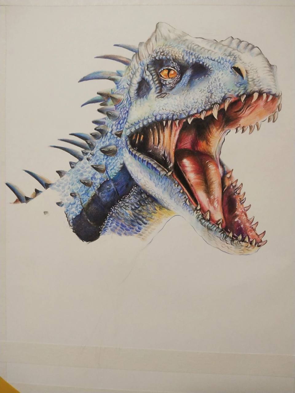 彩铅马克笔手绘暴虐霸王龙 观侏罗纪世界有感,手绘一只帅气的暴虐霸王
