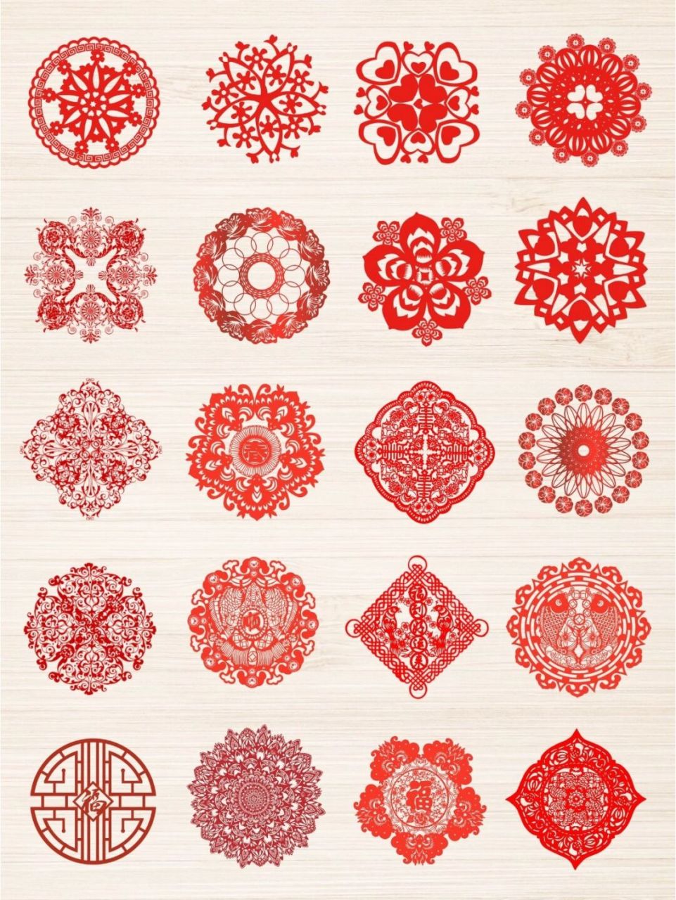 🔥素材库|艺术剪纸窗花免抠png手账贴纸 ✂️剪纸窗花是一种民