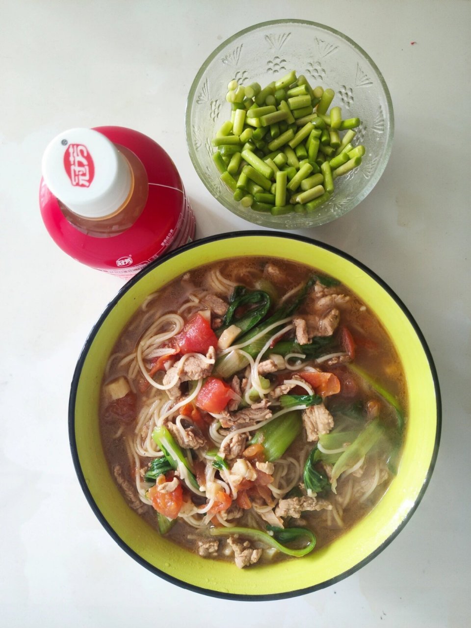 豫见家庭版番茄肉丝面 96番茄肉丝面在家自己动手做才好吃,面里的