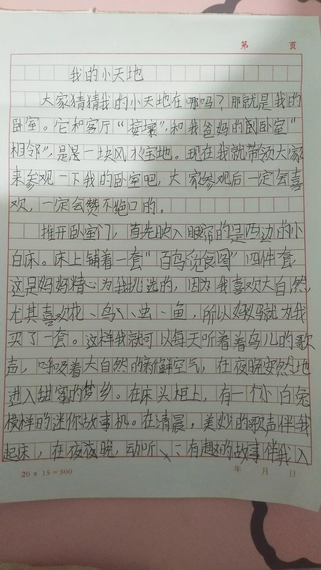 我的小天地作文200图片