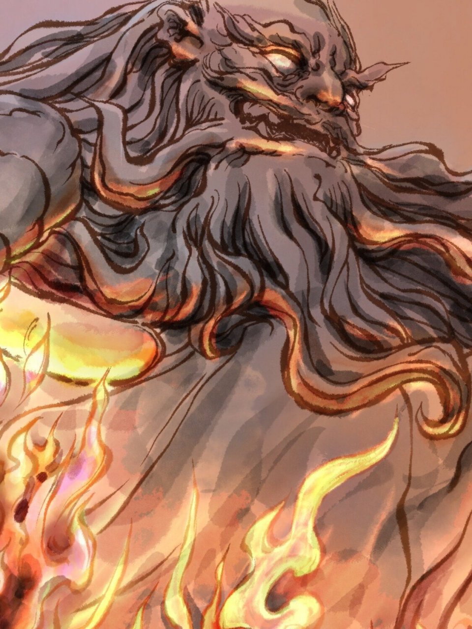 原创插画|神仙到【火神祝融】 【上古神祇】之火神祝融.