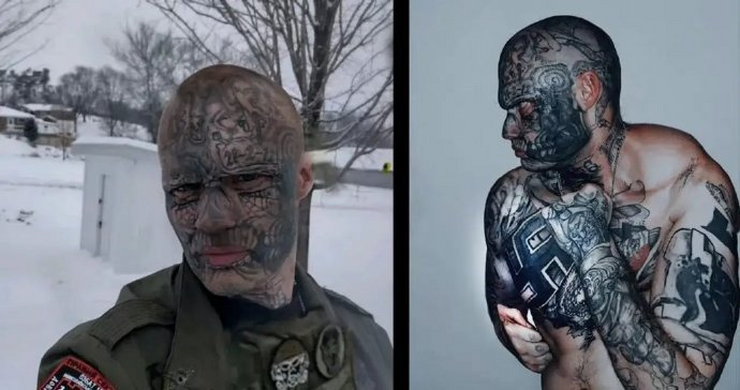 美国雇佣兵,看纹身就知道是个战争狂人,现在还在钢厂里躲着.