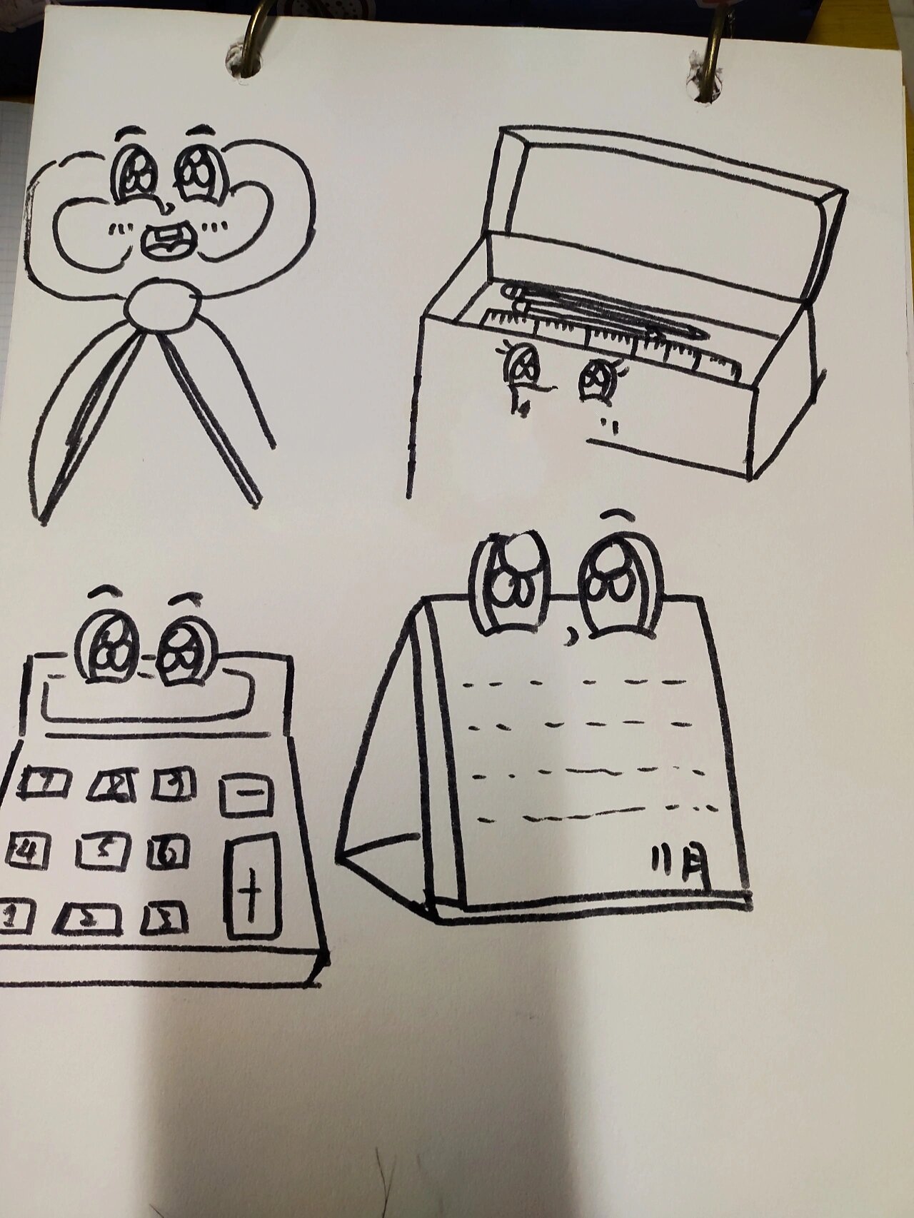 幼师静物简笔画文体工具拟人② 是一些文体工具的主体物练习,一不小心