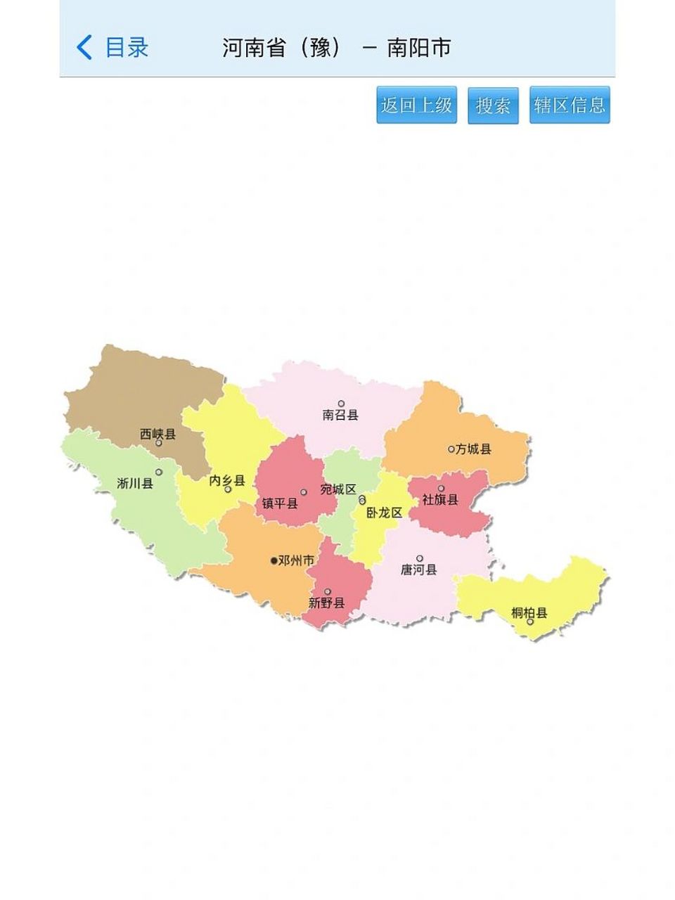 河南省-豫南3市豫北6市(县市)行政区划图 1南阳 2驻马店 3信阳 4安阳