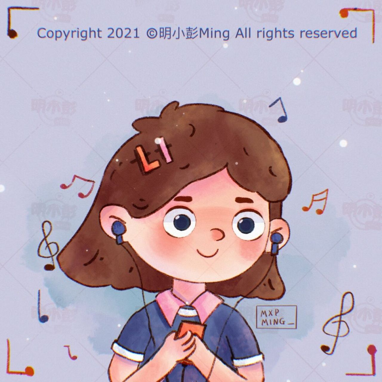 原创情侣头像设计|私人订制|音乐头像 原创情侣头像,给自己和老婆画的