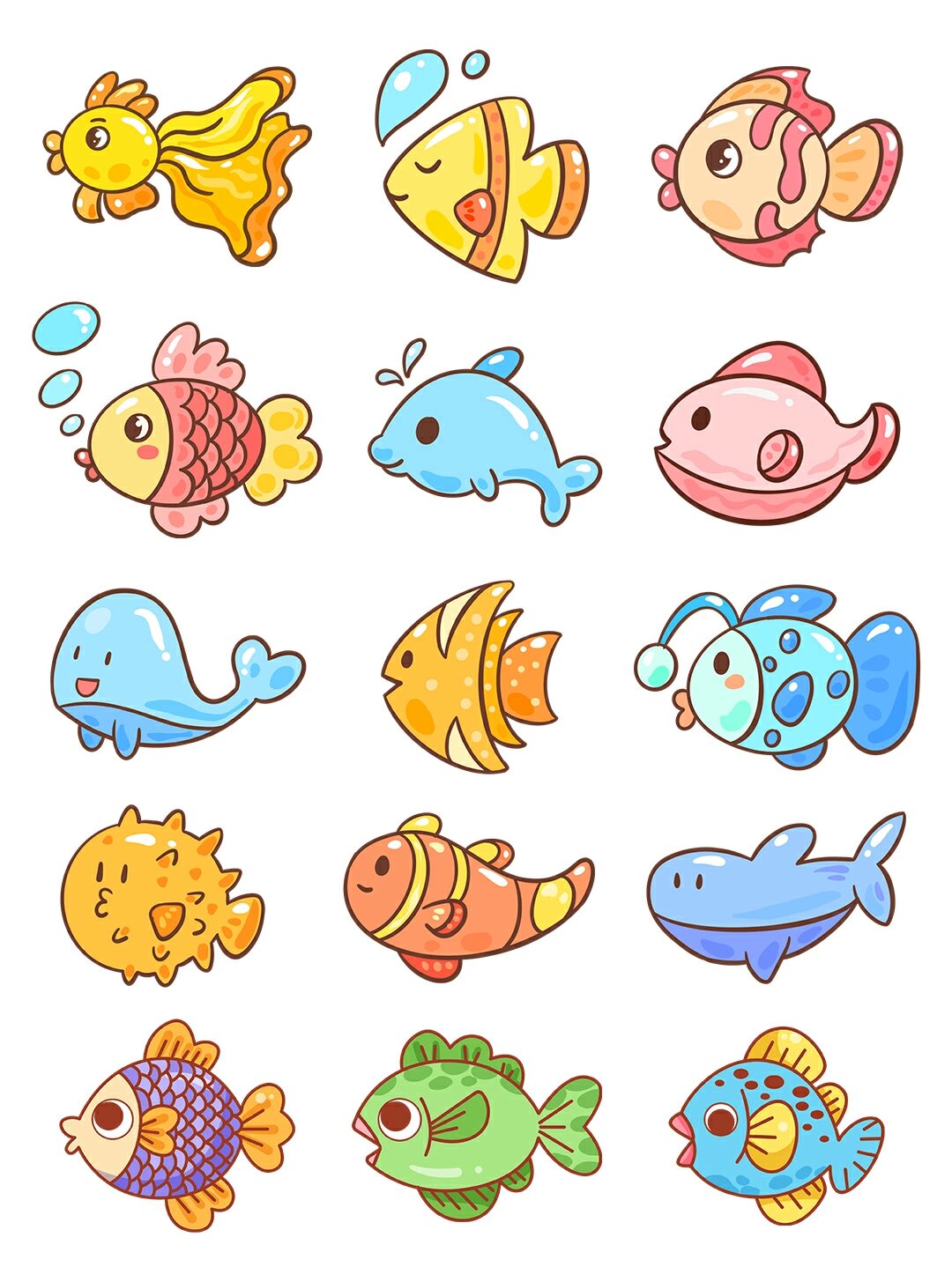 卡通素材|可爱小鱼免抠png设计素材分享