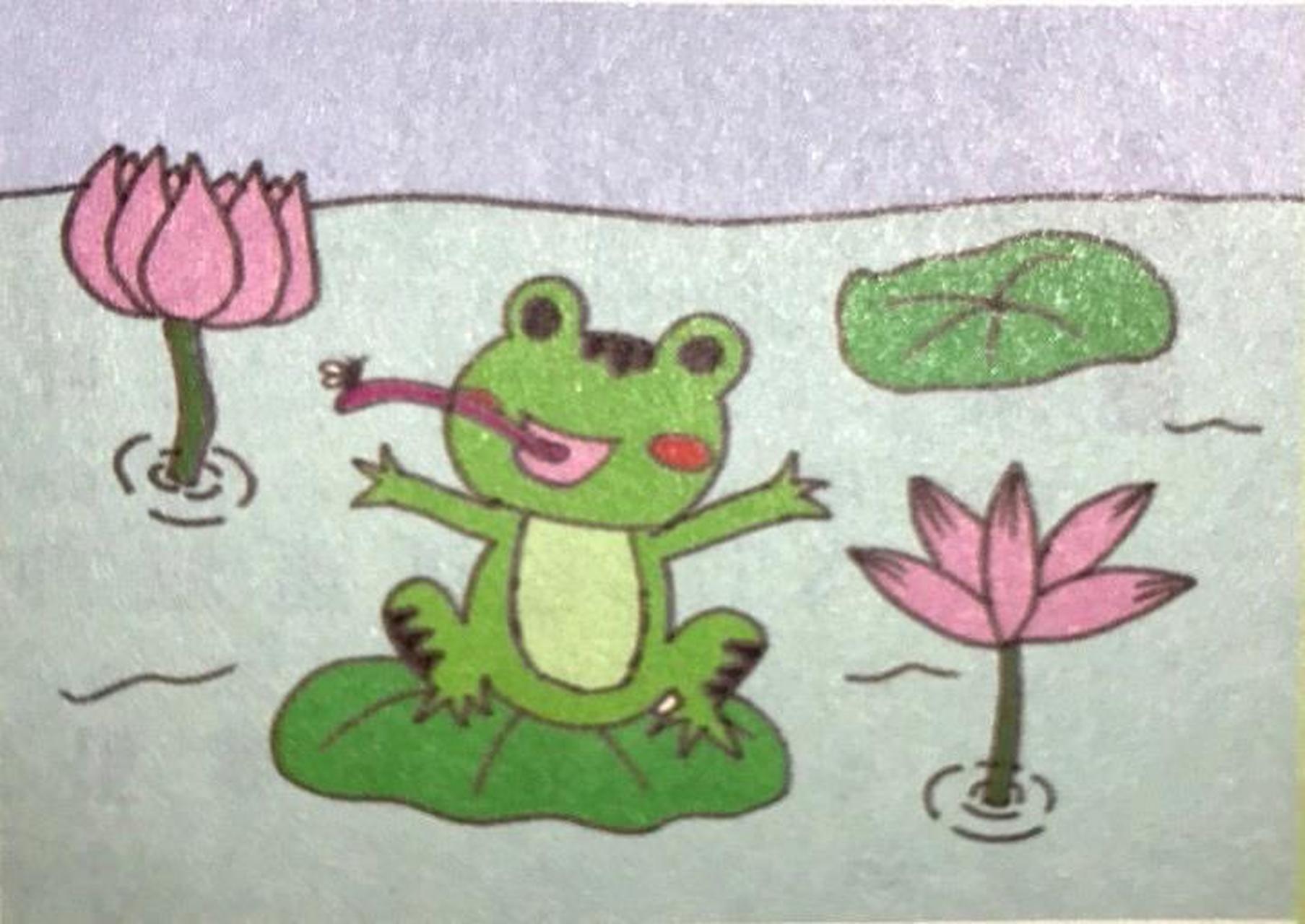青蛙捉虫图片儿童画图片
