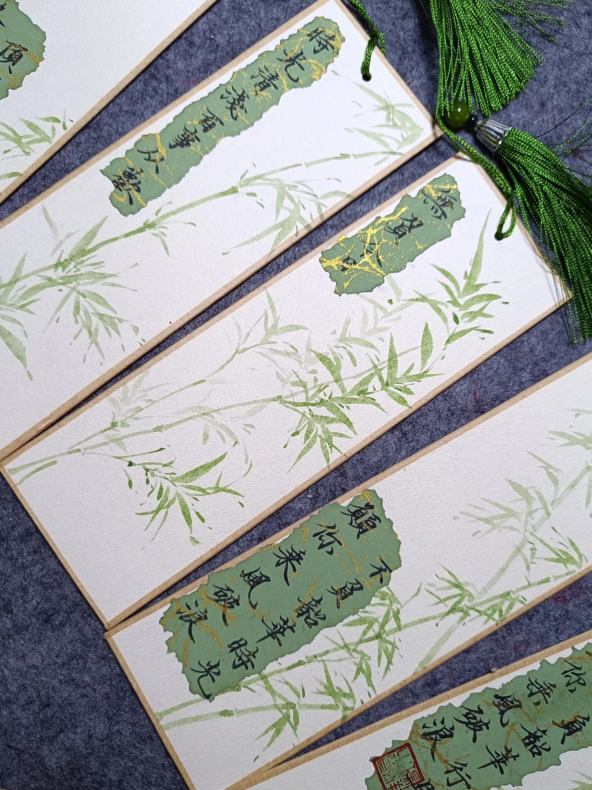 手绘书签|客单竹子书签