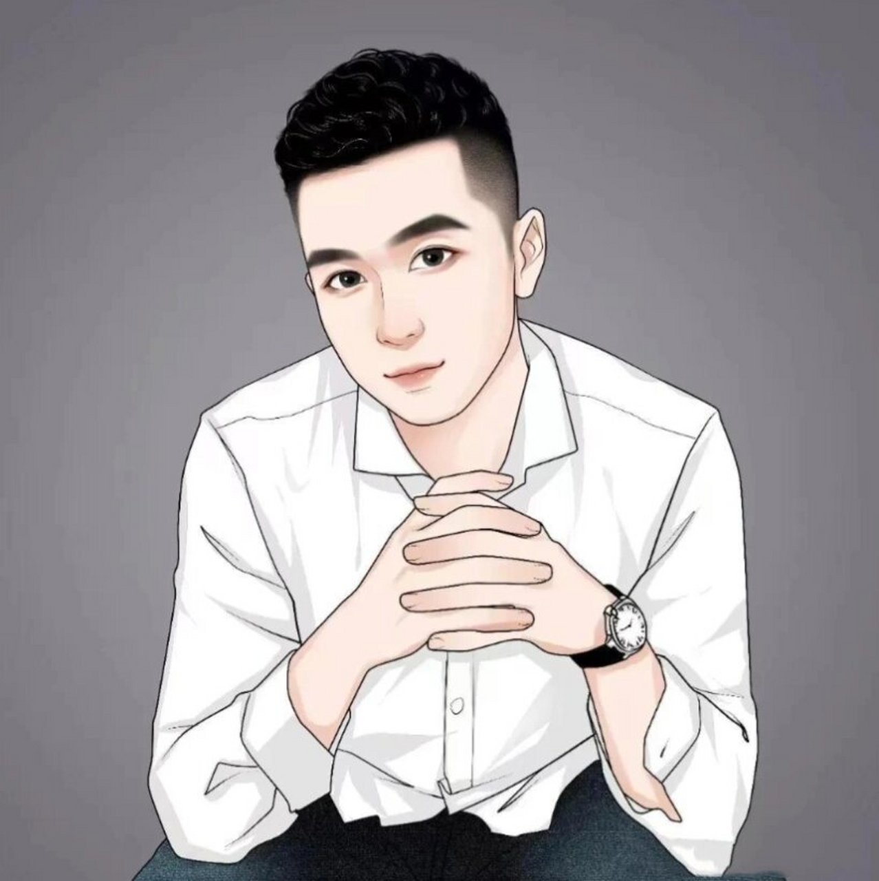 男士动漫手绘头像,帅气十足 男生动漫手绘头像,根据自己的相片来画的