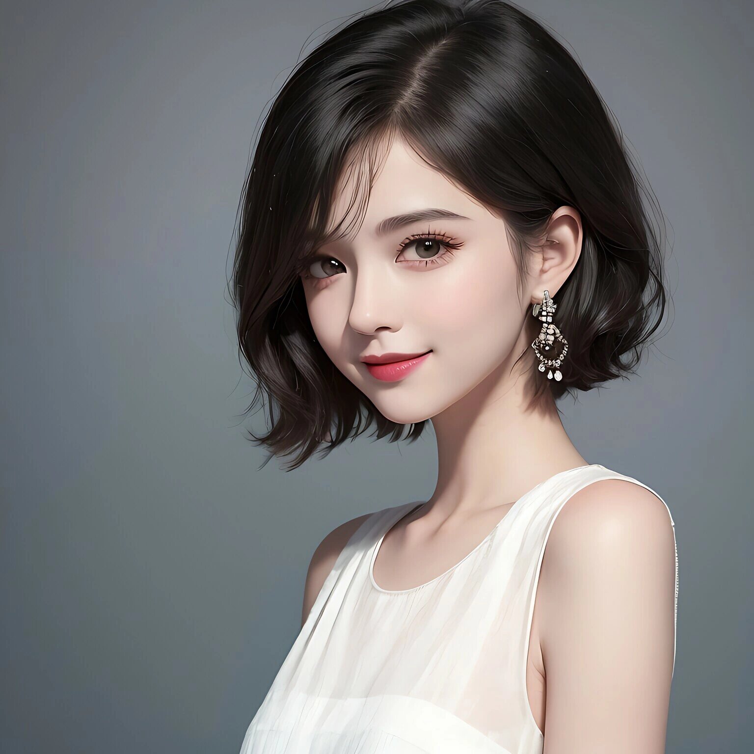 职业女生短发头像