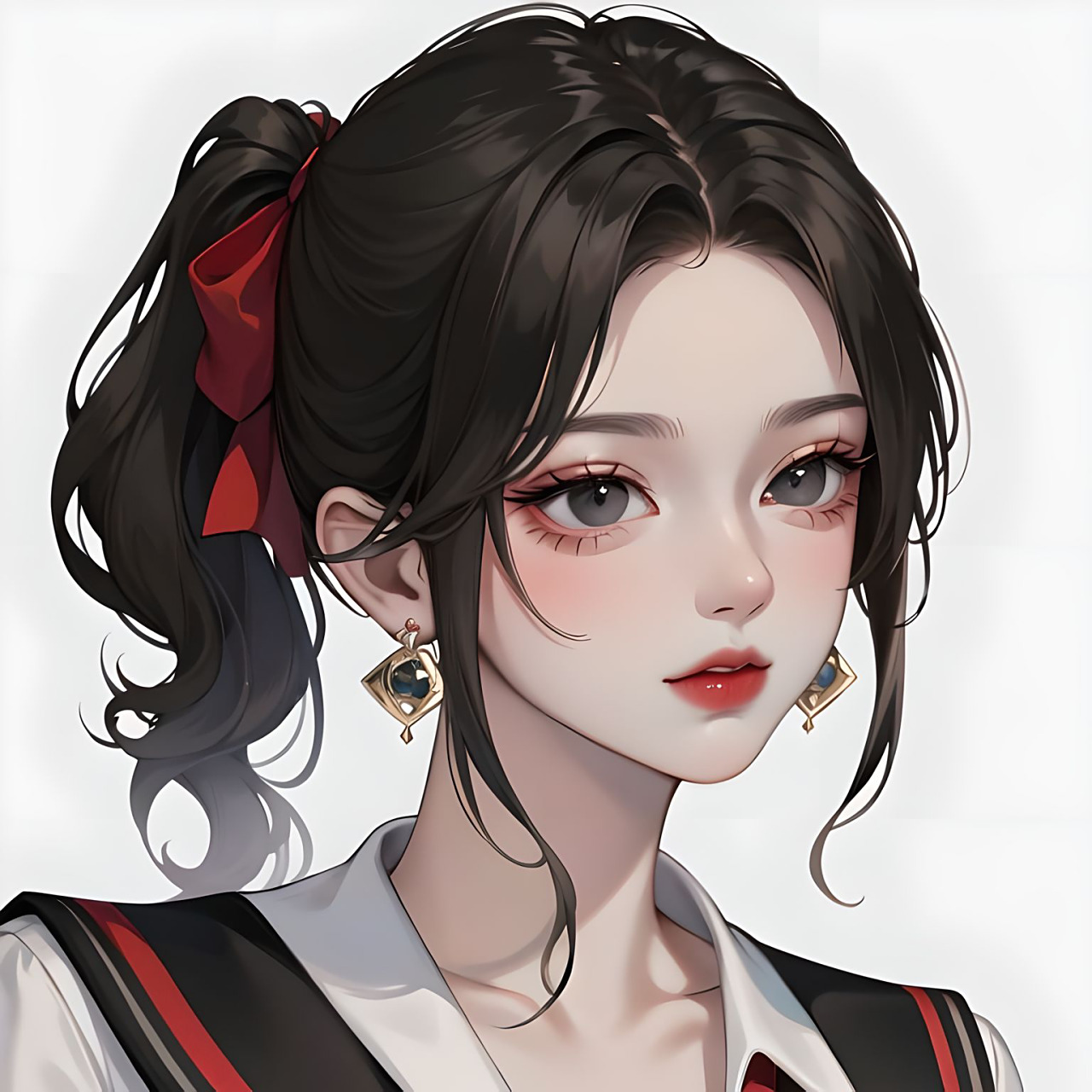 黑发马尾 | 高冷学姐 | 女生头像