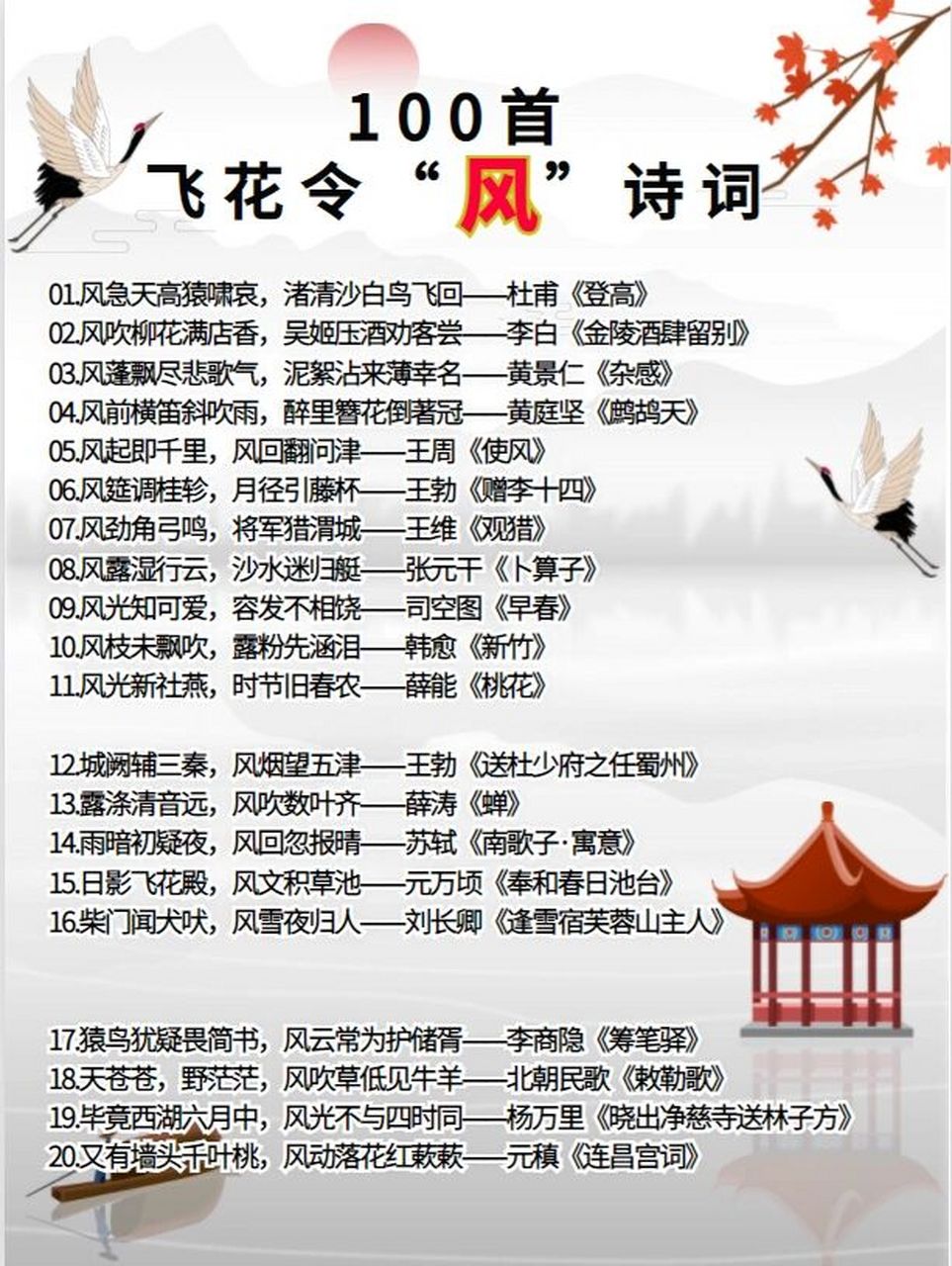 100首飞花令92风92诗词,赶快收藏吧 78风大时,要表现逆的风骨