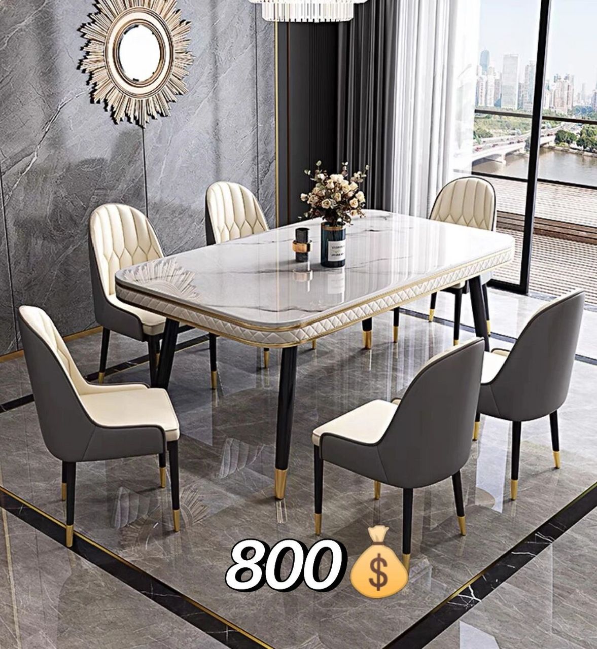 2023新款小户型岩板餐桌轻奢现代简约餐桌椅