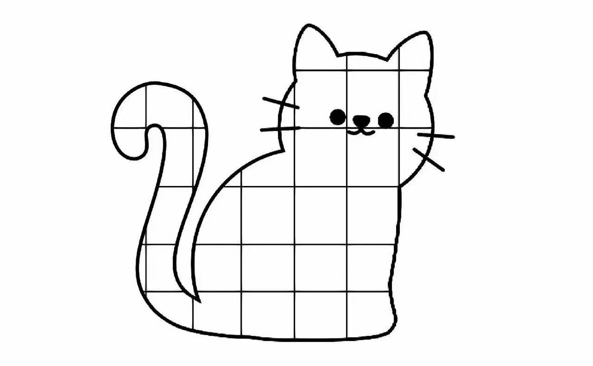 可爱的格子画涂色