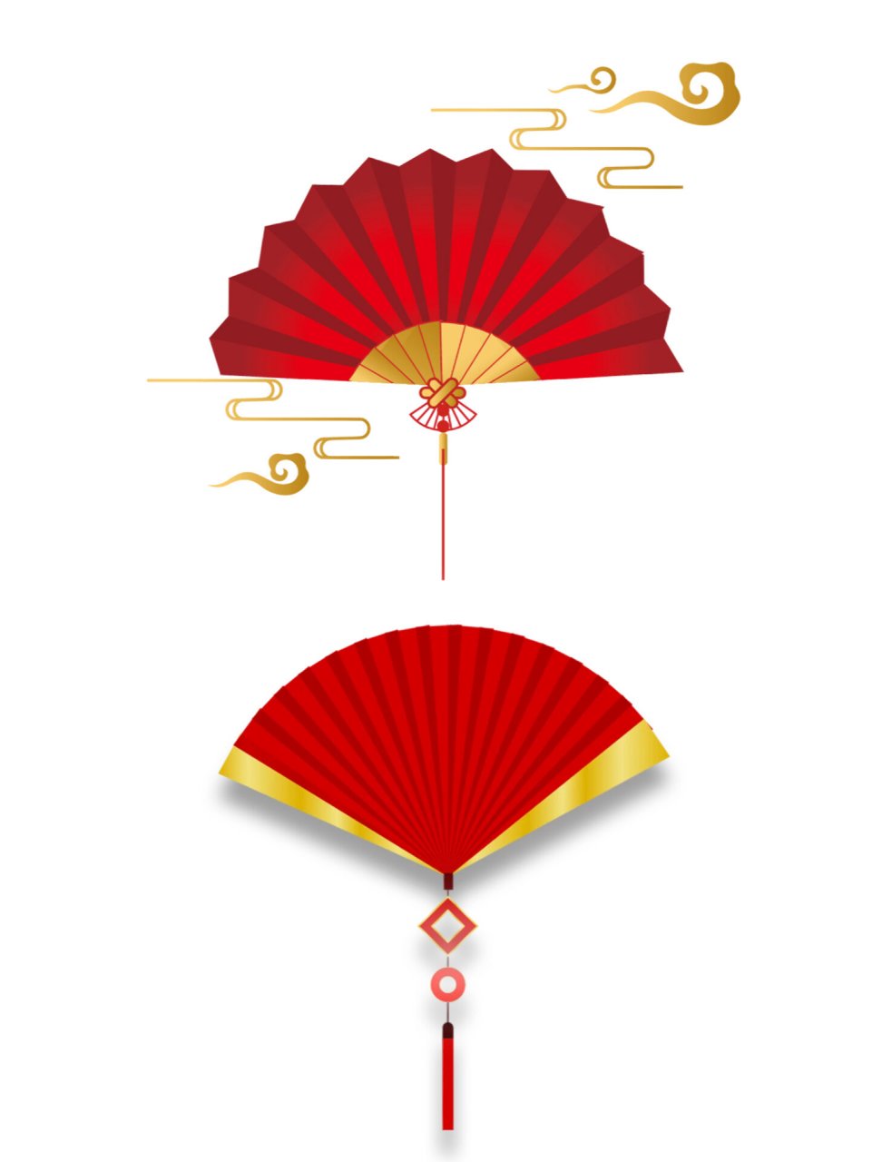 78156997古风素材|33组红色中国风折扇 93今日分享喜庆中国