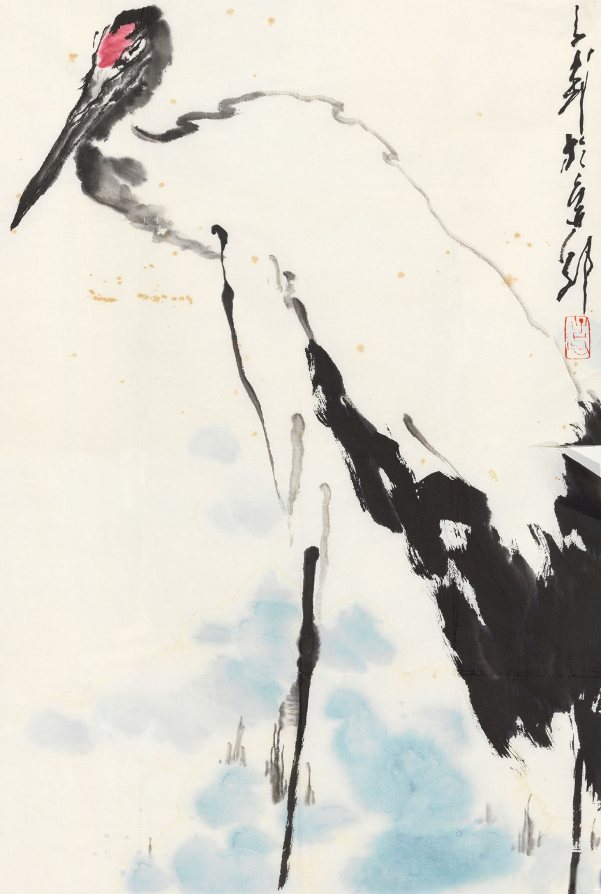 画家王子武笔下的仙鹤