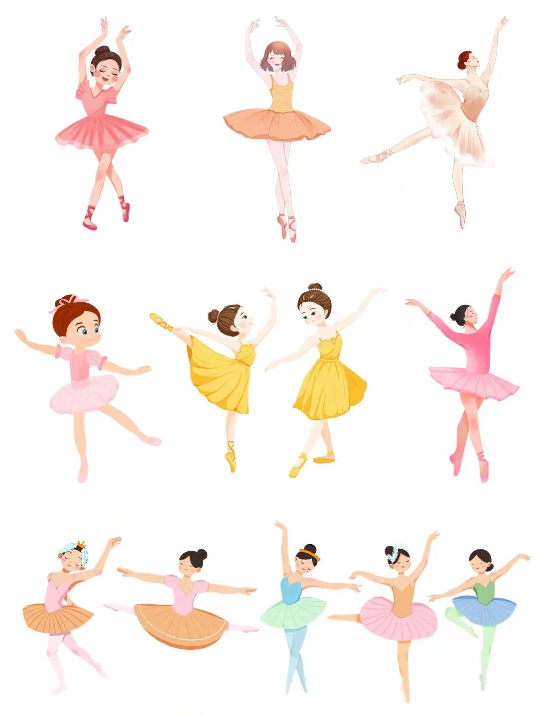 跳芭蕾的小女孩🩰卡通人物免抠素材分享