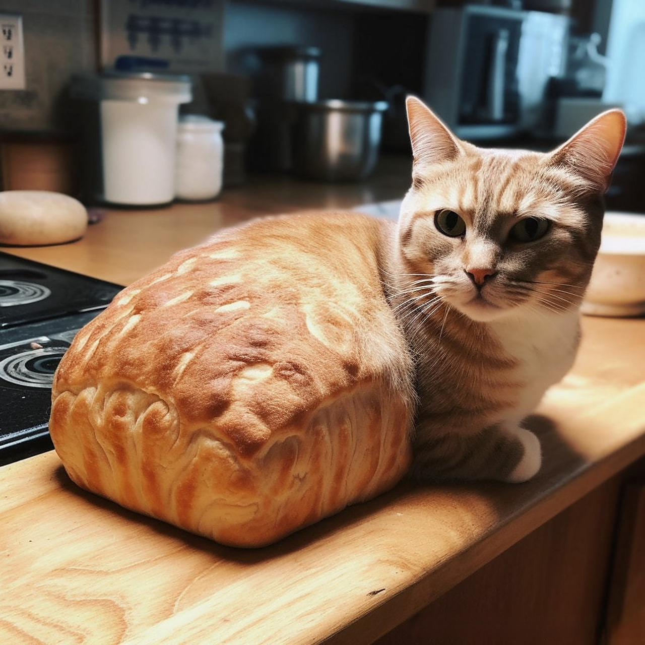 mj ai的怪异作品:面包猫,作者erica lee