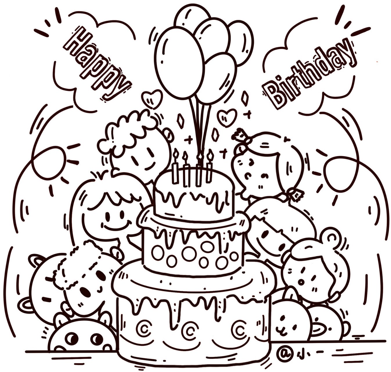 简笔画#生日会 周日,元妹参加太姥姥生日🎂 对于老人来说 最吹哪