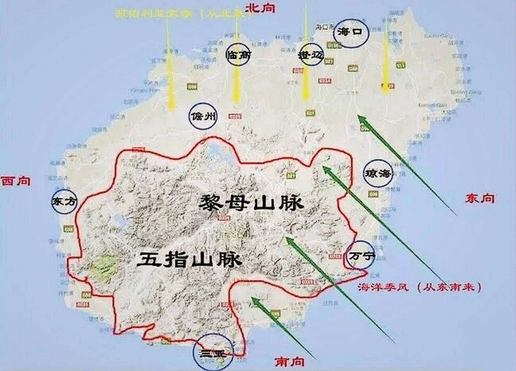 海南牛岭分界线地图图片