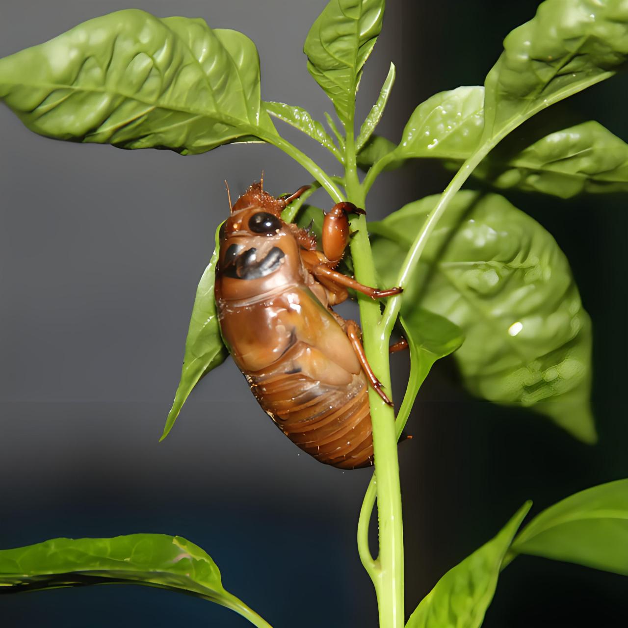 98在夏季的晚上,知了猴会从地下爬出,蜕皮变成蝉.
