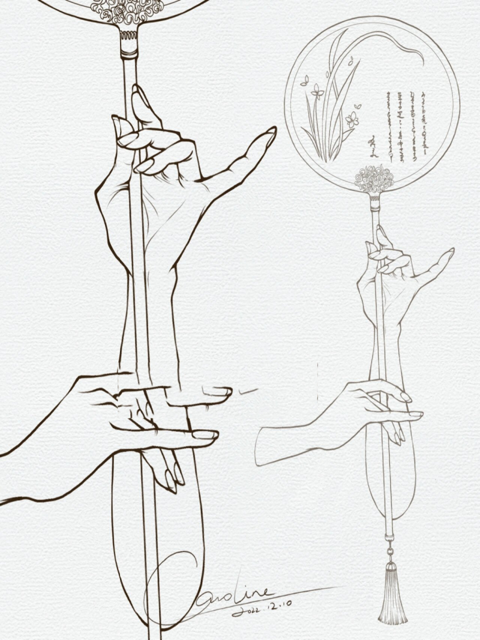 手部动态画法/古风兰花指/拈花指 今天分享一款古风的手势,这个手是