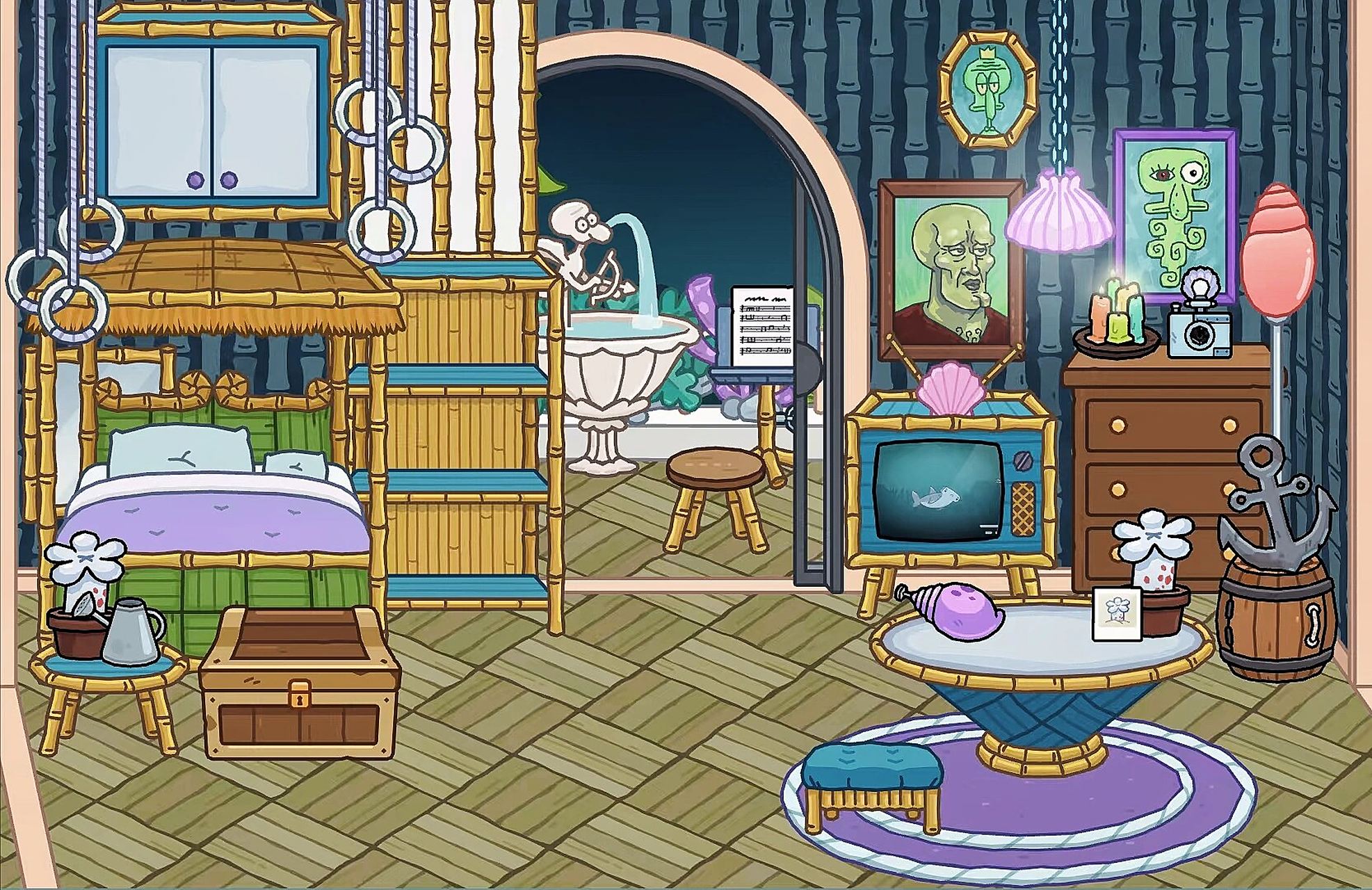 托卡联动海绵宝宝07/章鱼哥房子布置 这一期是章鱼哥的92