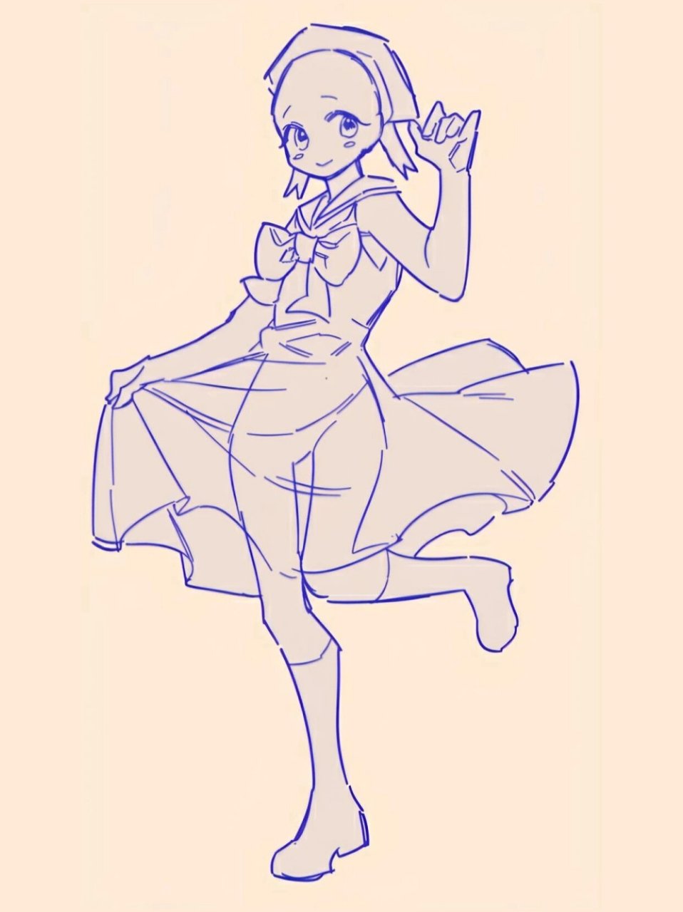 绘画素材|画oc服设必备6015单人立绘模板! 喜欢的宝吱吱抱走呀