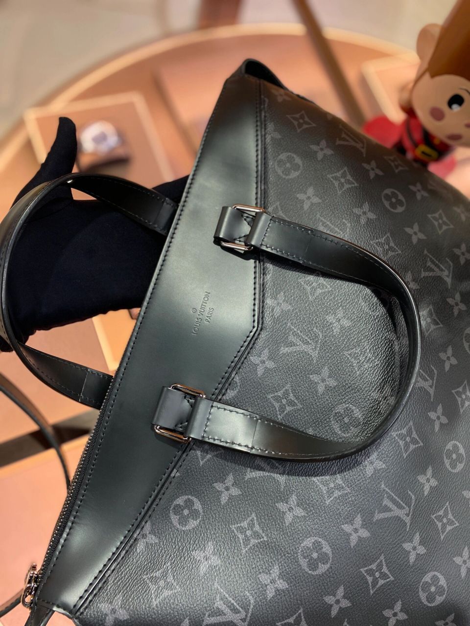 lv黑老花explorer 男士公文包987815 lv/路易威登 黑色老花拼皮