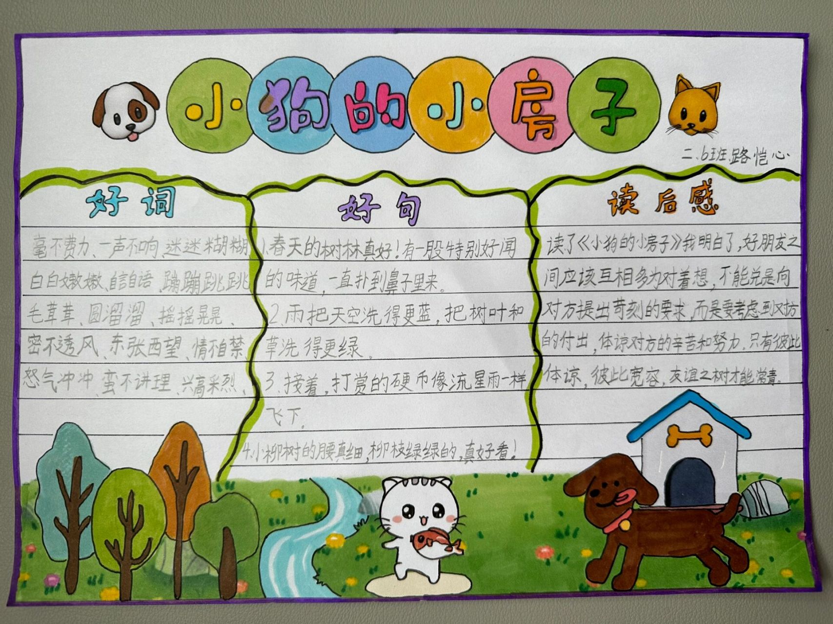 《小狗的小房子》读书小报