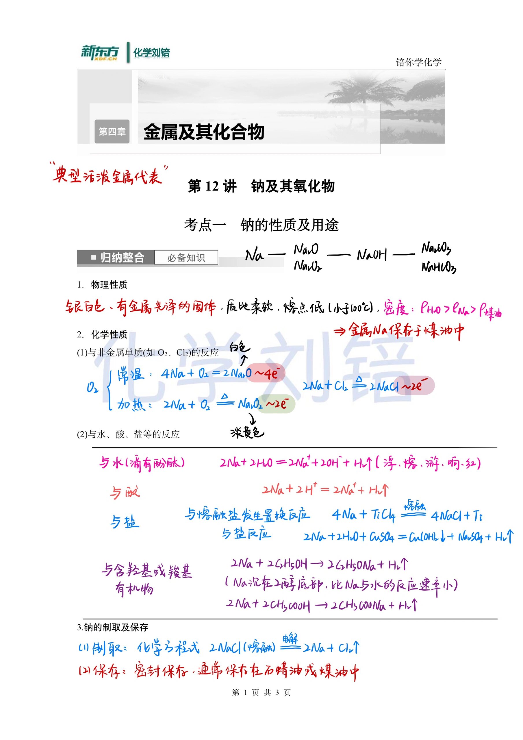 2024一轮复习———第12讲 钠及其氧化物