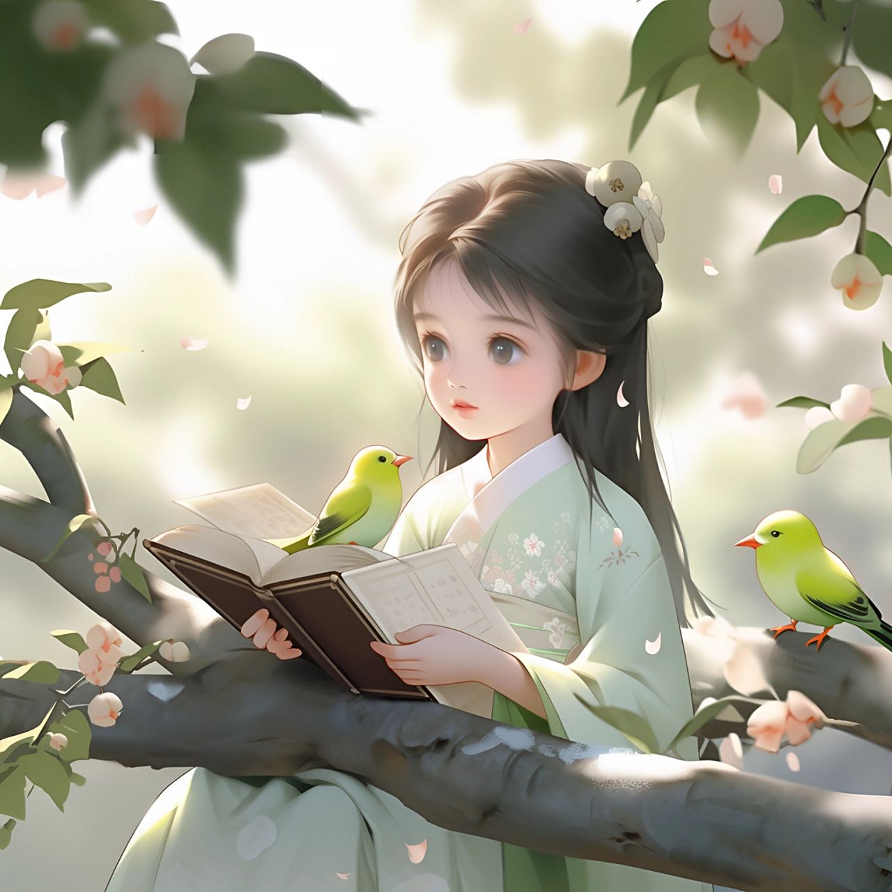 古风女生文艺头像,看书头像