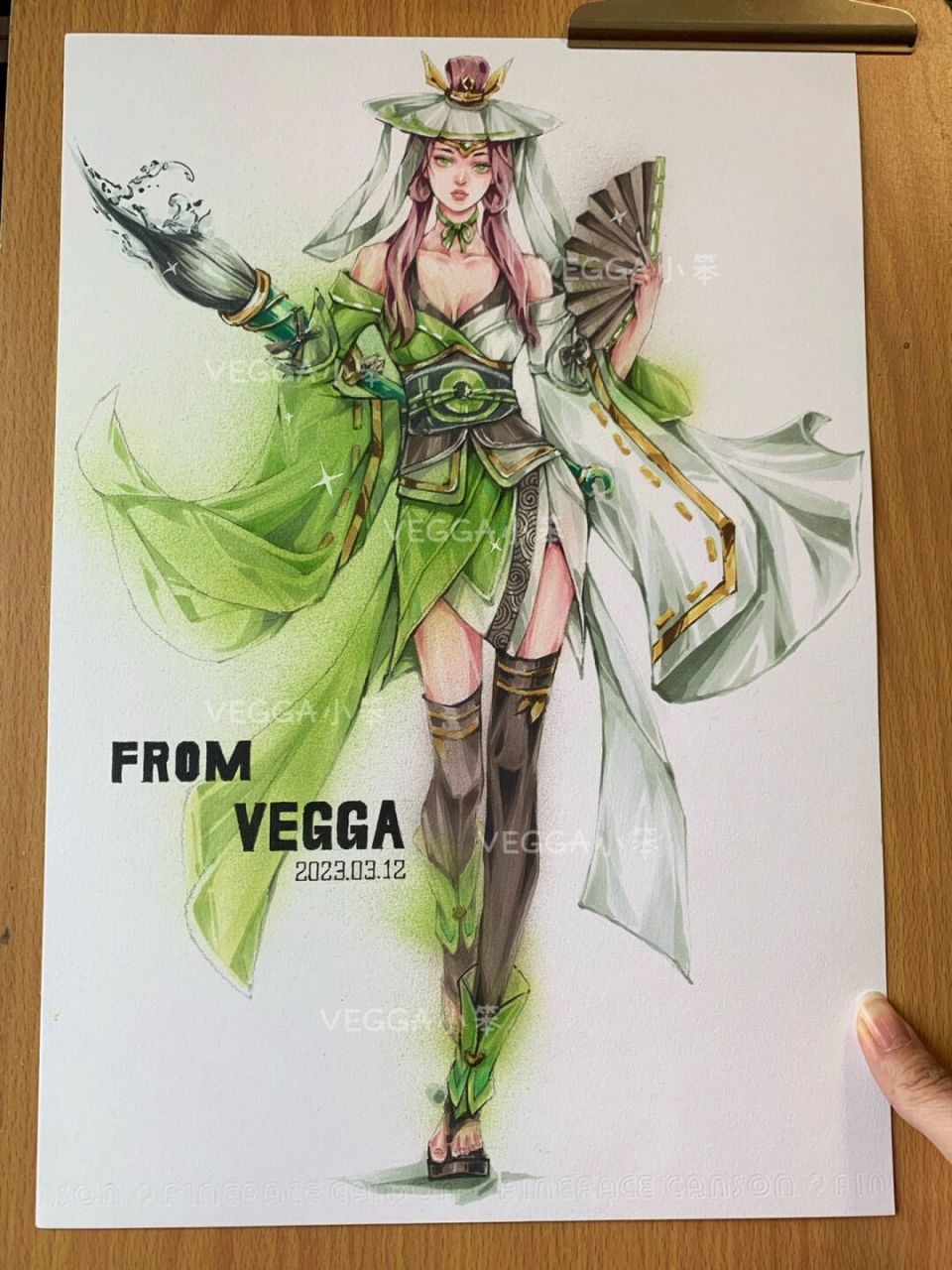 上官婉儿-修竹墨客 变身服装效果图 94上色:富莱卡勒三代软头马克笔