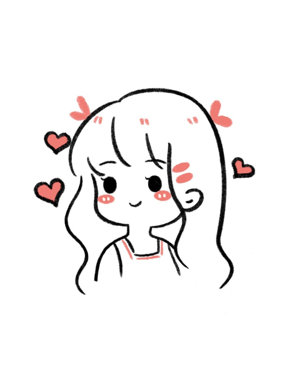 感觉大家都挺喜欢的,那今天就来个女生头像简笔画吧 02020202