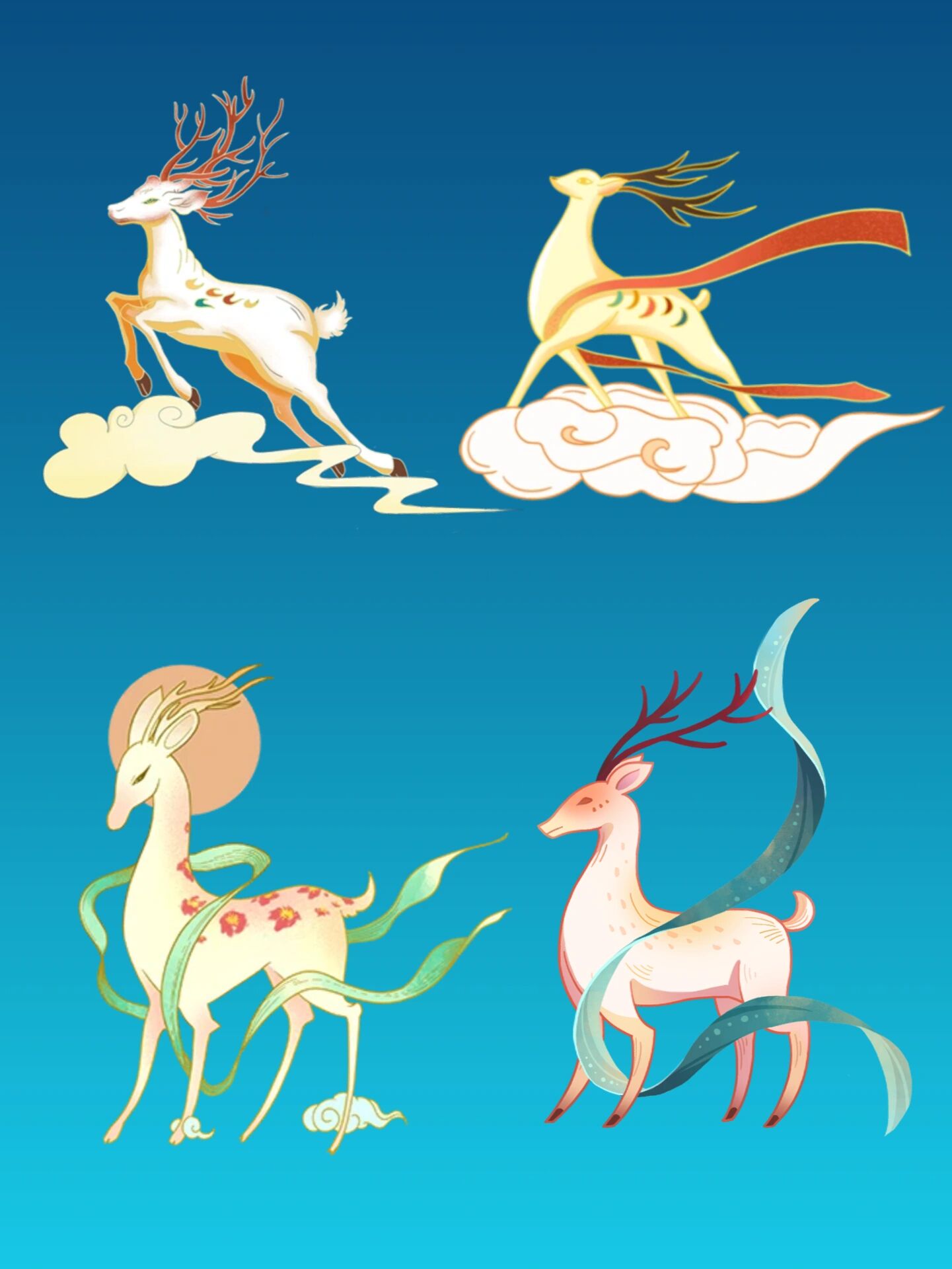 78敦煌壁画瑞兽|【九色鹿王】本生画素材