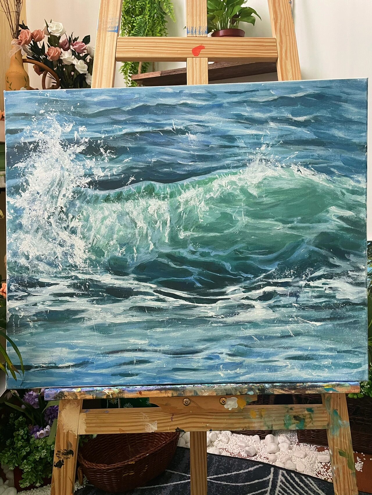 海浪98 #画海#海浪##画画##海水##水粉画##我的画室# 临摹名师作品