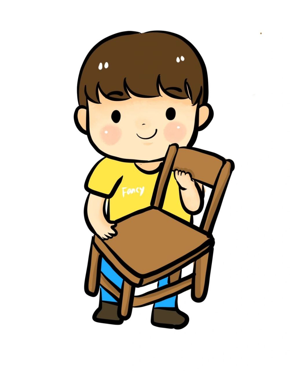 幼儿园卡通82环创 搬小椅子卡通图 有小朋友老是喜欢搬小椅子的时候