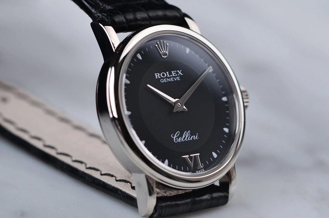 劳力士 切利尼白金黑面