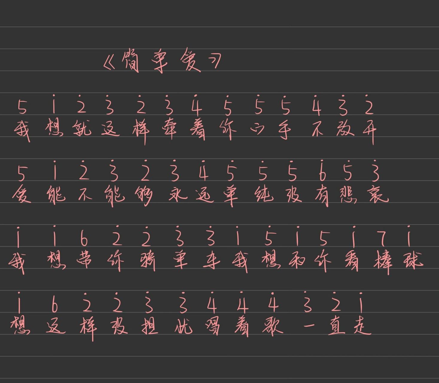 《简单爱》钢琴简谱|拇指琴