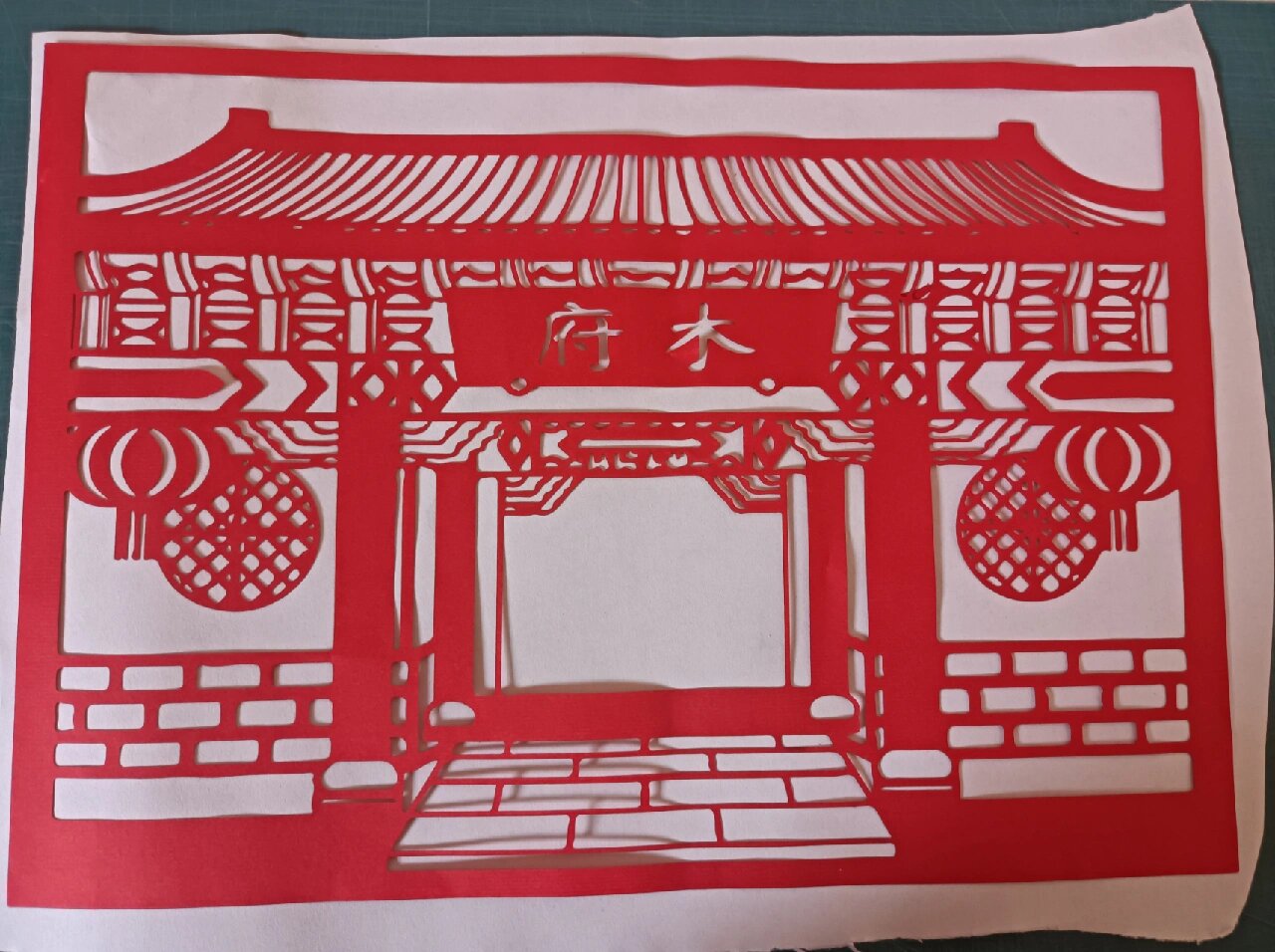 古建筑剪纸刻纸