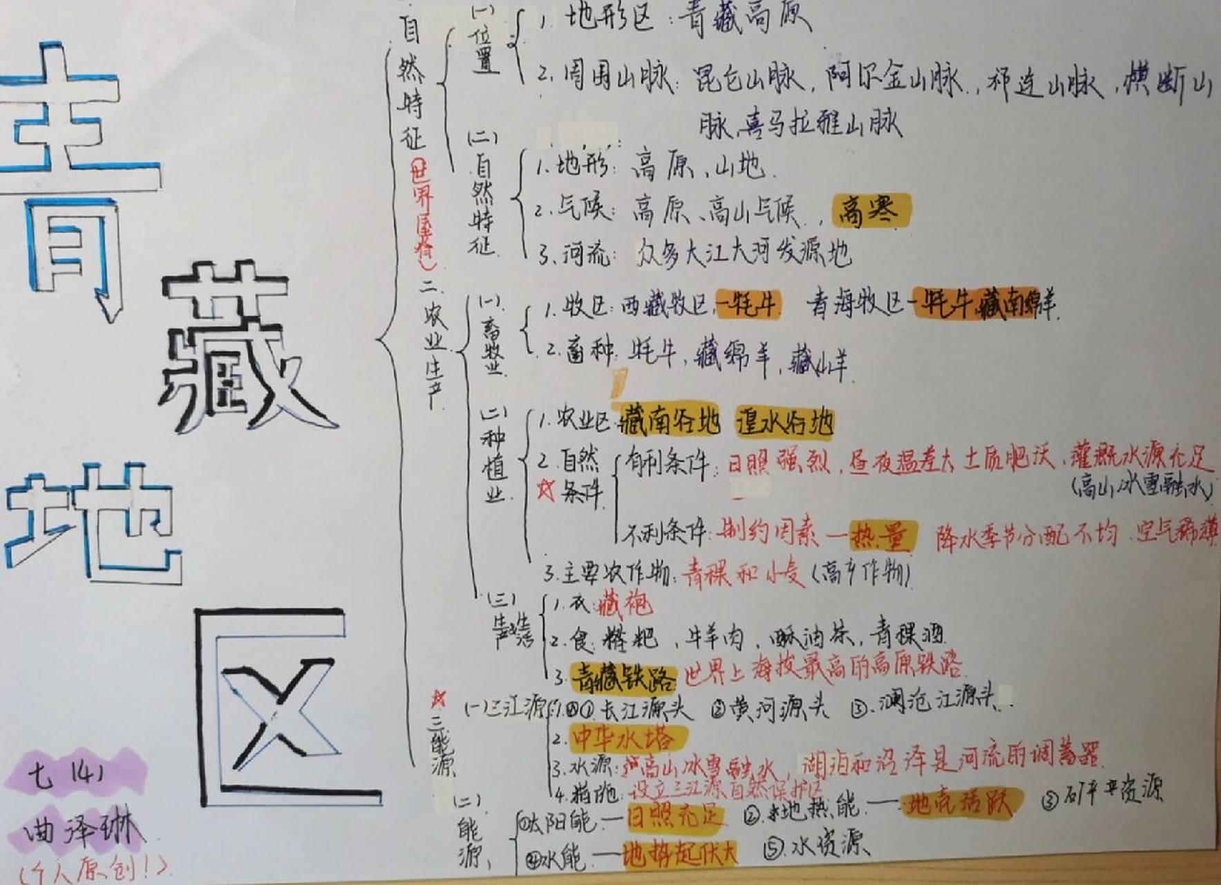 我的地理思维导图——青藏地区,欢迎围观,欢迎点赞 6767骗赞,谢谢