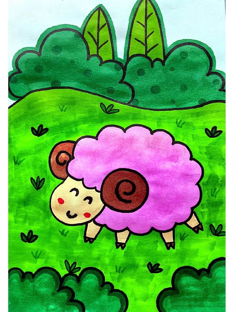 可爱的小绵羊简笔画来啦 可爱的小绵羊简笔画来啦～草地上玩耍的小羊