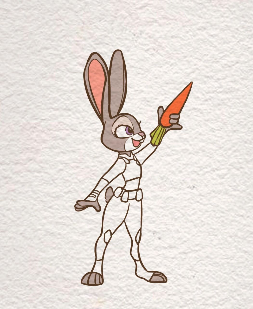 简笔画|兔朱迪 今日份情头来一波,疯狂动物城yyds,明天给大家出狐尼克