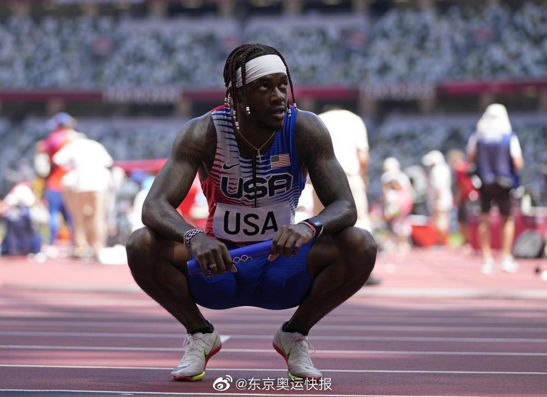 美国队无缘4x100米接力决赛 由特雷万·布罗梅尔(trayvon bromell)