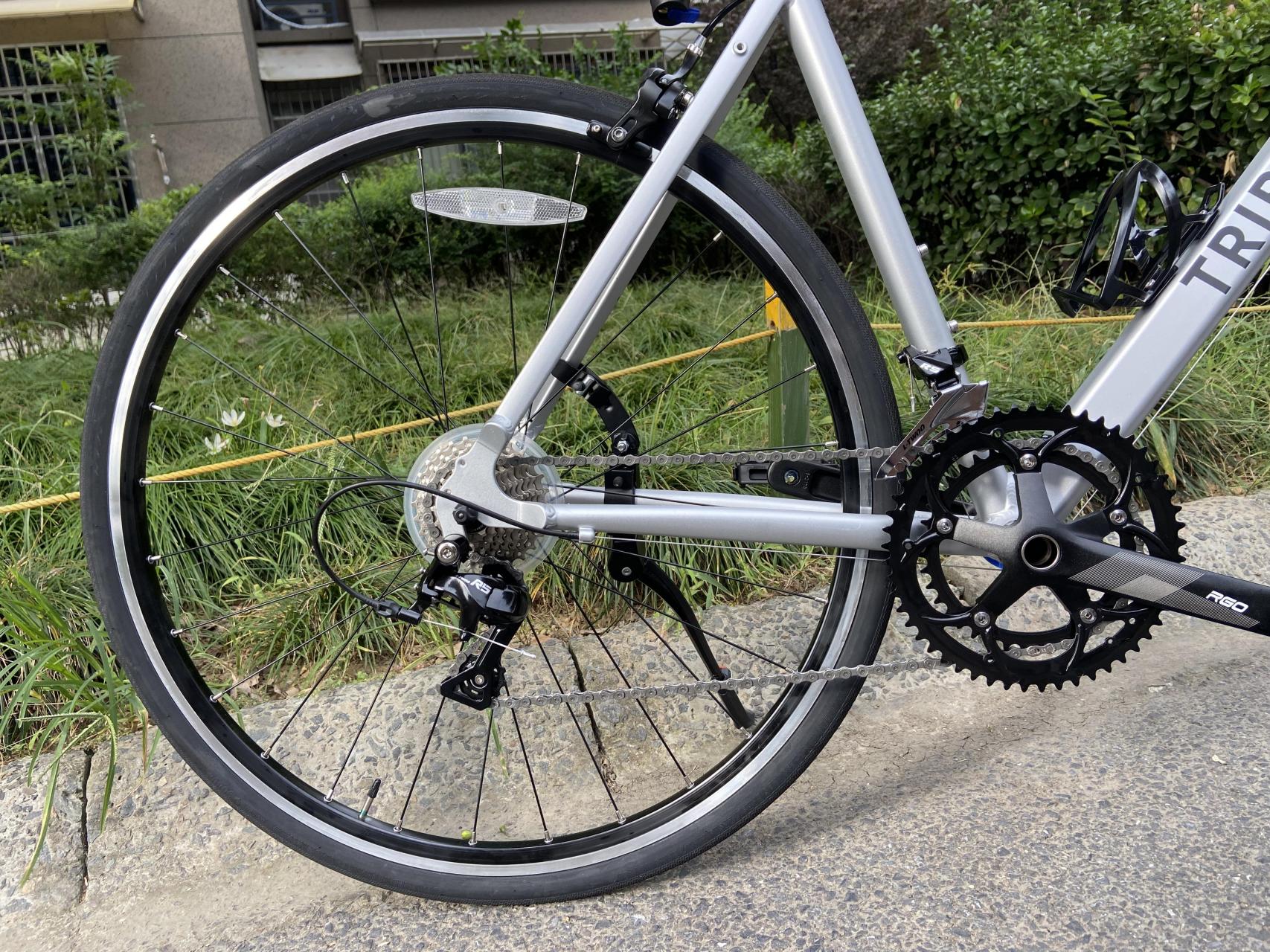 迪卡侬rc100公路自行车梁变改手变,单盘改双盘.