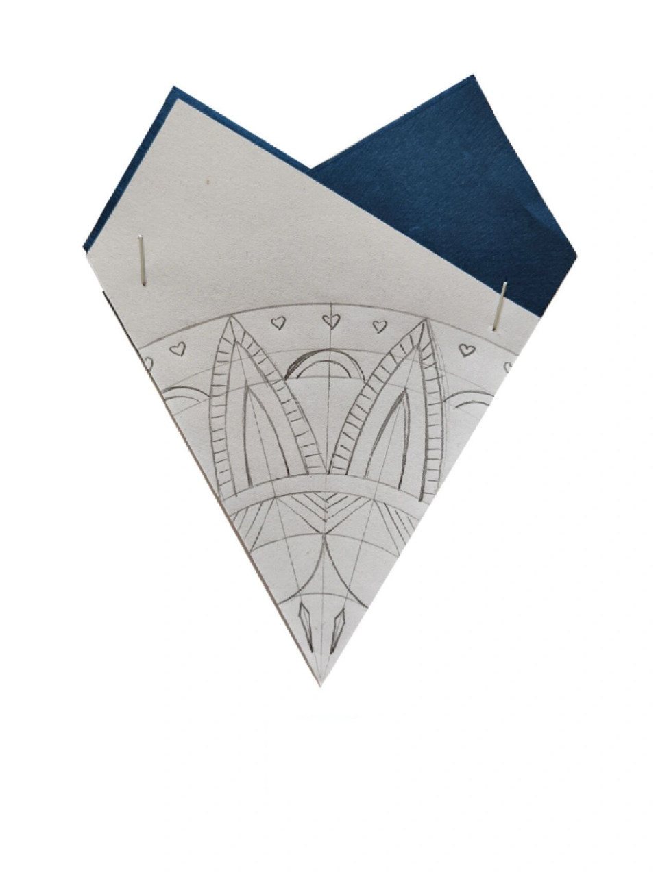 三折三角团花剪纸|铁树开花