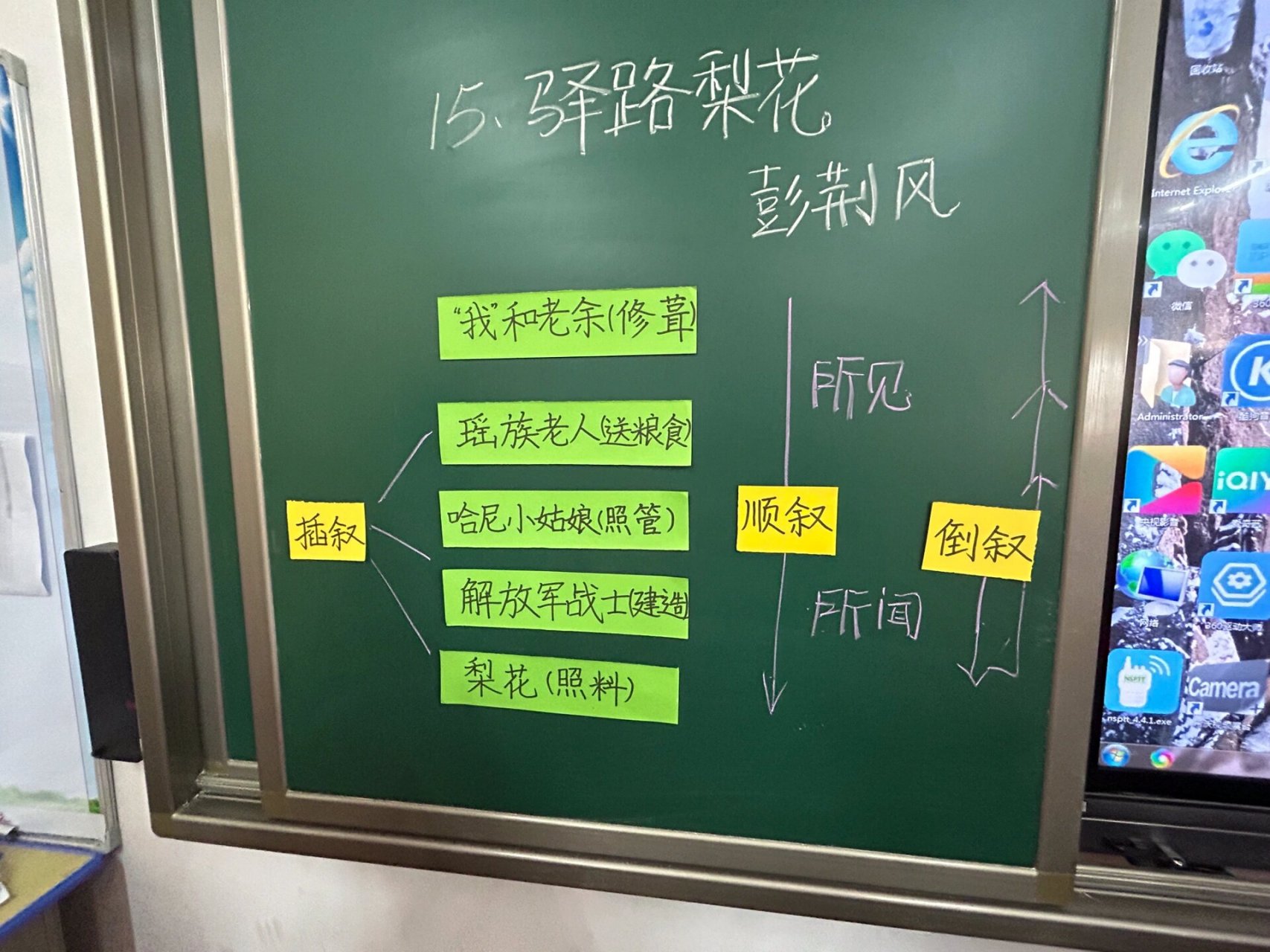 《驿路梨花》板书设计 用了板贴,第一课时的先按文章记叙顺利梳理课文